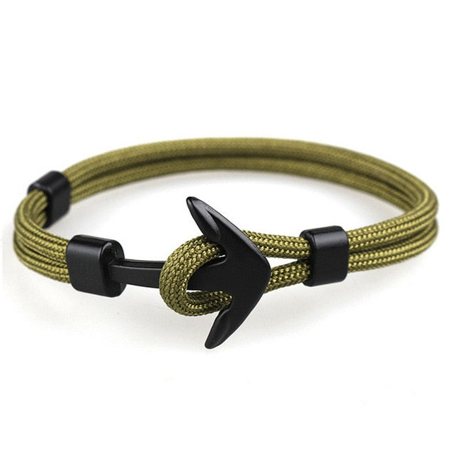 TANGYIN 2018 New Fashion Survival Rope Chain Multilayer Anchor Charm Bracelets And Bangles Men Women Gift Sport Hooks Navy Style